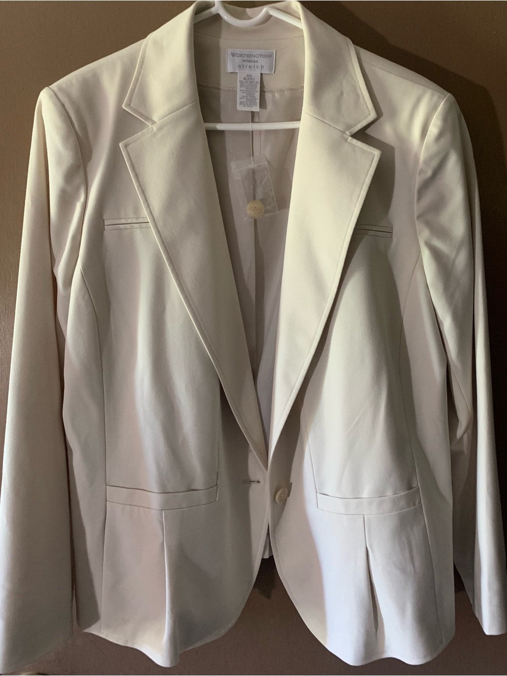 Worthington Ivory Stretch Single-Button Blazer